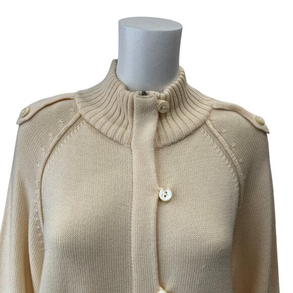 $605 NWT Voyage Marina Rinaldi Cream Cardigan Wool Sweater size Large - Picture 2 of 11